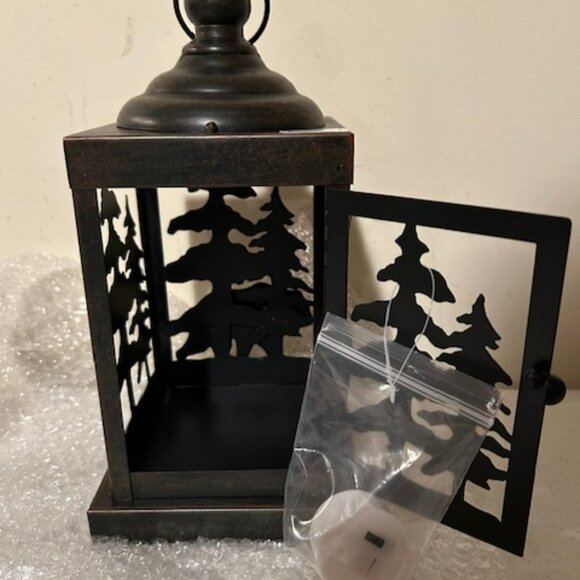 Lodge Forest metal Lantern with battery Tea light - SALE - Picture 5 of 5